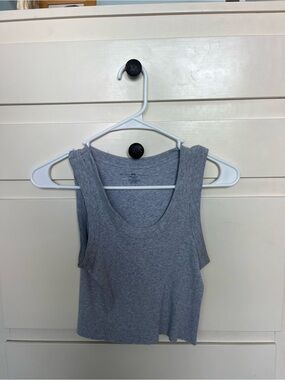 Brandy Melville Gray Ribbed Scoop Tank